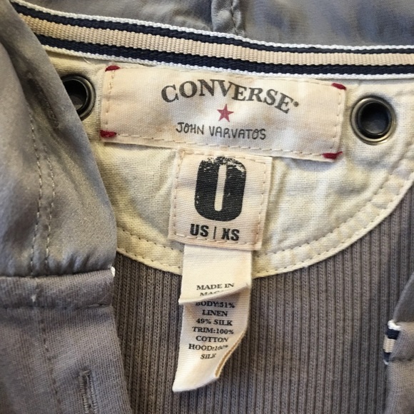 CONVERSE JOHN VARVATOS WOMEN HOODED SHIRT TOP 0 XS - Picture 5 of 8